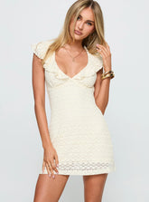 Flying Overhead Mini Dress Cream